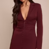 Plum Woven Tailored Hook and Eye Detail Blazer Dress