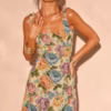 Stone Floral Twill Bodycon Dress